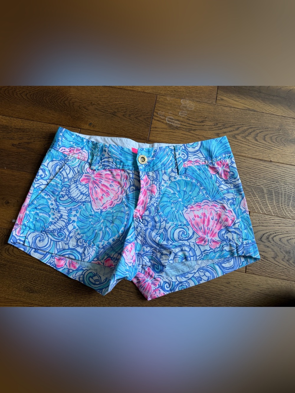 Lilly Pulitzer Blue and Pink Floral Print Shorts
